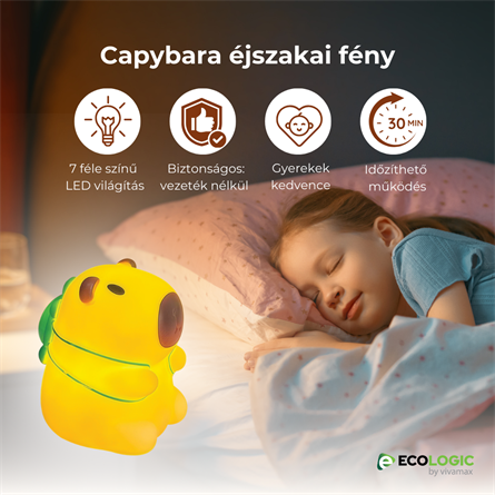Capybara (állatos) éjszakai fény gyerekszobába