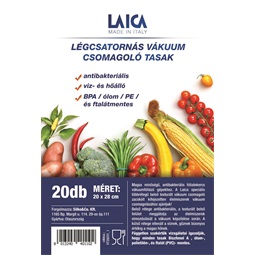 Vákuum légcsatornás, BPA mentes Laica csomagoló tasak (20 x 28 cm, 20db)