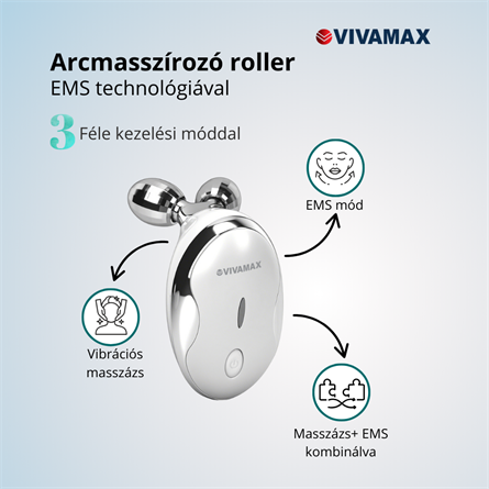 Arcmasszírozó roller EMS technológiával