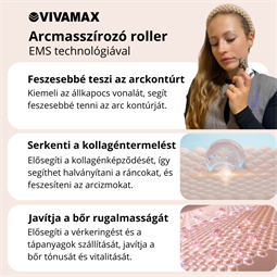 Arcmasszírozó roller EMS technológiával