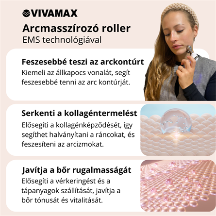 Arcmasszírozó roller EMS technológiával