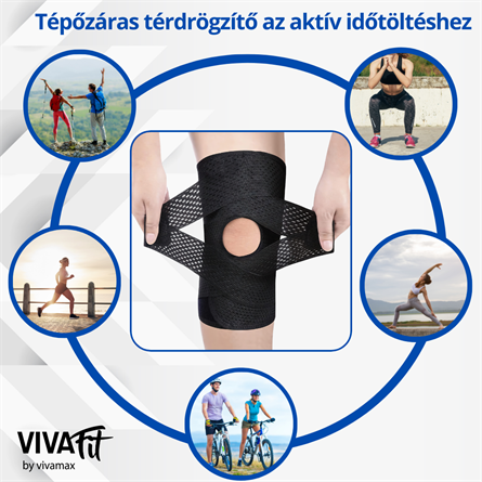 Tépőzáras térdrögzítő keresztpántokkal XL