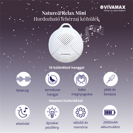 Nature&Relax "Mini" hang-és dallamterápiás (fehér zaj) készülék
