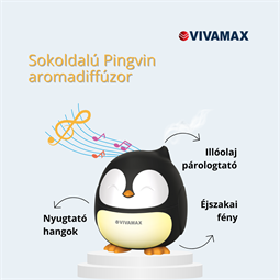 Ultrahangos illóolaj párologtató fehér zaj funkcióval Pingvin