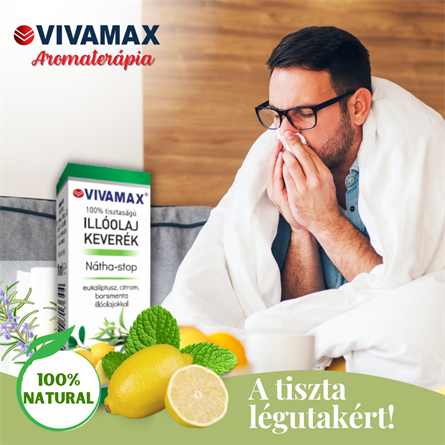 Nátha-stop illóolajkeverék: eukaliptusz, citrom és borsmenta olajokkal (10ml)