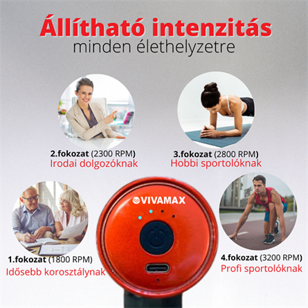 "IntenseGun Lite" masszázspisztoly (akkumulátoros)