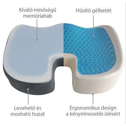Memóriahabos ülőpárna komfort gélbetéttel