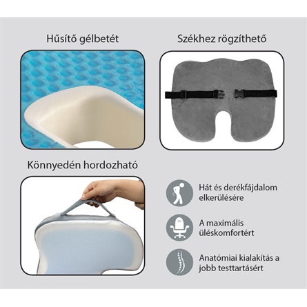 Memóriahabos ülőpárna komfort gélbetéttel