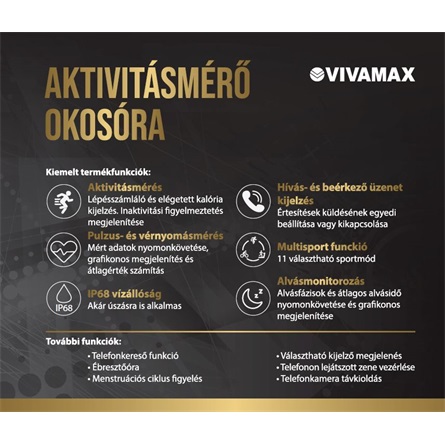 Aktivitásmérő okosóra (silver-fekete)