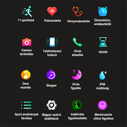 Aktivitásmérő okosóra (silver-fekete)