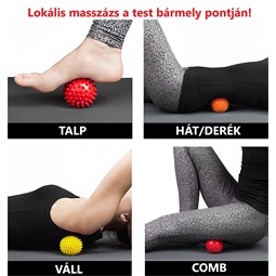 Tüskés masszírozó labda 7,5 cm (fekete)