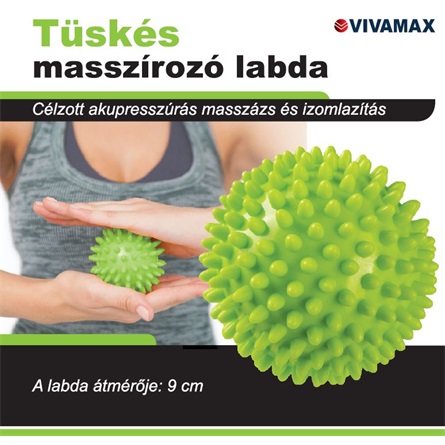 Tüskés masszírozó labda 9 cm (zöld)