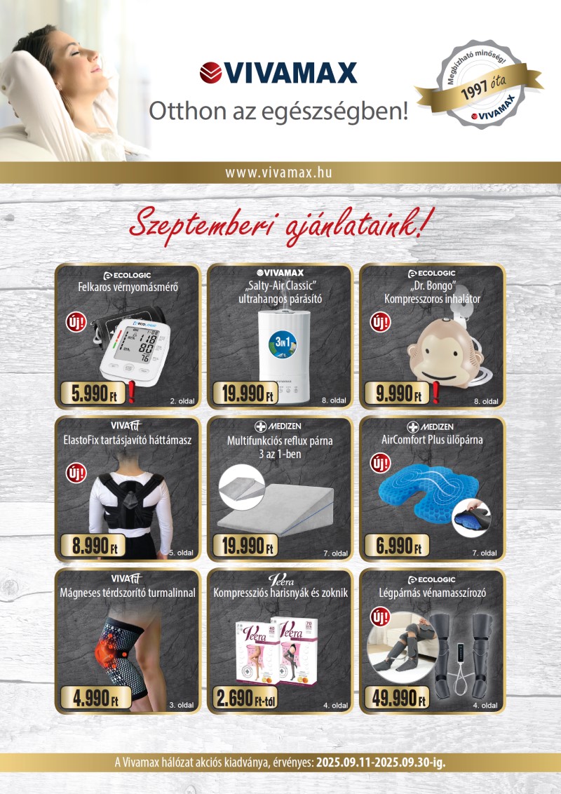 Vivamax szeptemberi egészség akció